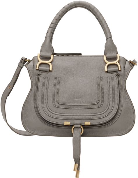 Chloé: Taupe Small Marcie Double Carry Bag 